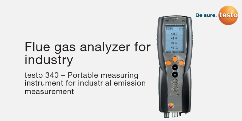 testo 340 – Flue gas analyzer for industry emission measurement