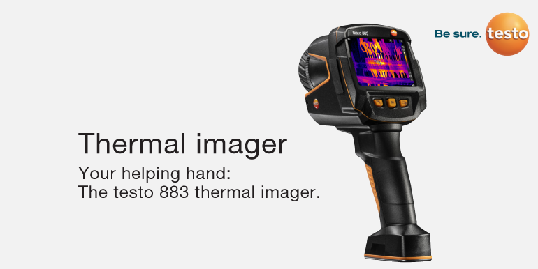 testo 883 – Thermal imager (320 x 240 pixels, manual focus, app, laser)